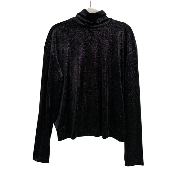 Emporio Armani Metallic Chenille Turtleneck Top Size 42 NWT - Picture 2 of 3